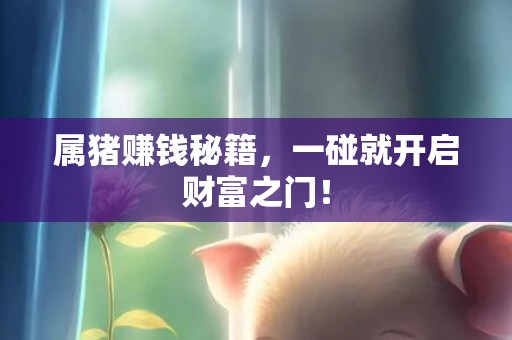 属猪赚钱秘籍，一碰就开启财富之门！