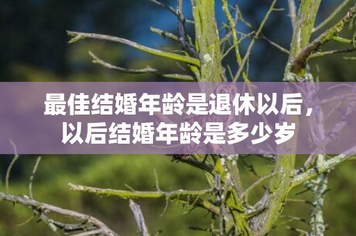 最佳结婚年龄是退休以后，以后结婚年龄是多少岁