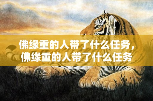佛缘重的人带了什么任务，佛缘重的人带了什么任务