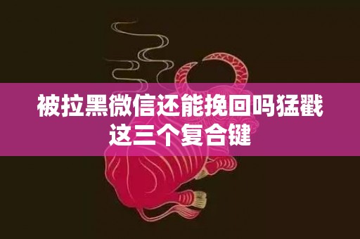被拉黑微信还能挽回吗猛戳这三个复合键