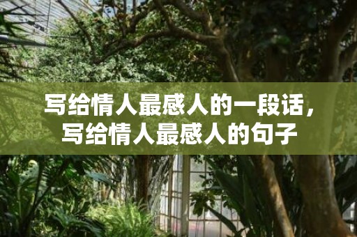 写给情人最感人的一段话，写给情人最感人的句子