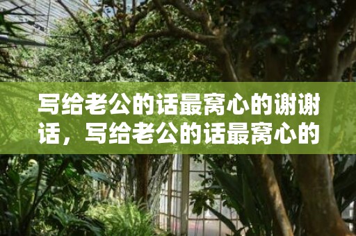 写给老公的话最窝心的谢谢话，写给老公的话最窝心的