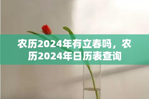 农历2024年有立春吗，农历2024年日历表查询