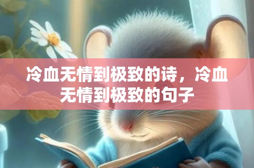 冷血无情到极致的诗，冷血无情到极致的句子