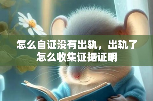 怎么自证没有出轨，出轨了怎么收集证据证明