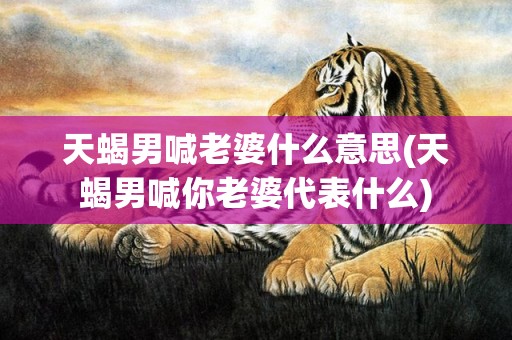 天蝎男喊老婆什么意思(天蝎男喊你老婆代表什么)
