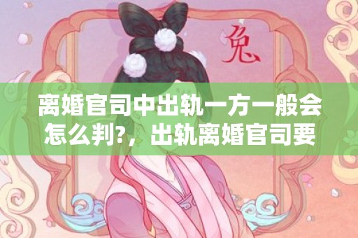 离婚官司中出轨一方一般会怎么判?，出轨离婚官司要赔多少钱呀
