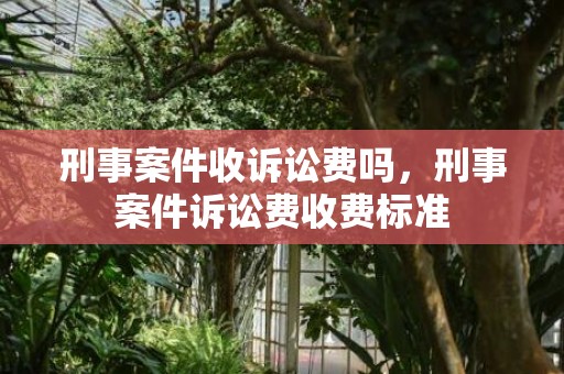 刑事案件收诉讼费吗，刑事案件诉讼费收费标准