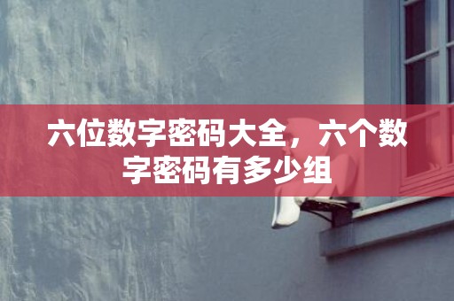 六位数字密码大全，六个数字密码有多少组