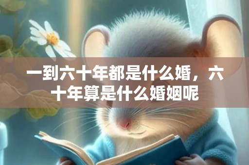 一到六十年都是什么婚，六十年算是什么婚姻呢