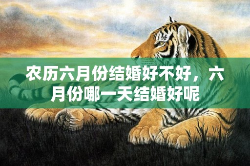农历六月份结婚好不好，六月份哪一天结婚好呢