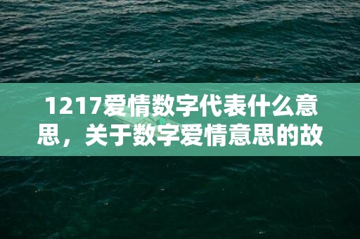 1217爱情数字代表什么意思，关于数字爱情意思的故事