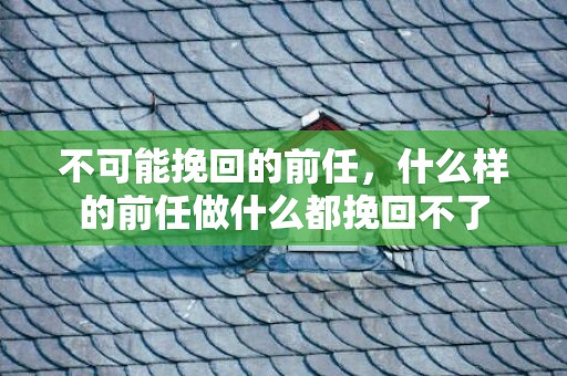 不可能挽回的前任，什么样的前任做什么都挽回不了