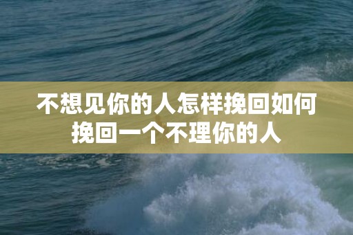 不想见你的人怎样挽回如何挽回一个不理你的人