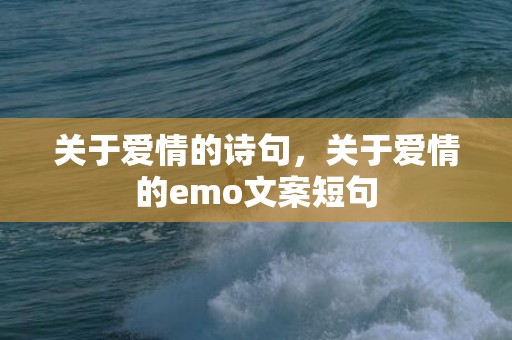 关于爱情的诗句，关于爱情的emo文案短句