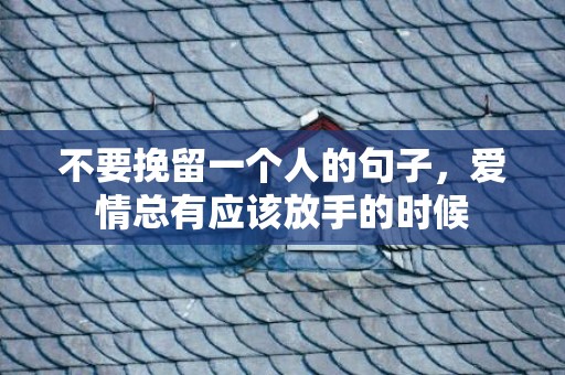 不要挽留一个人的句子，爱情总有应该放手的时候