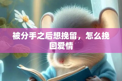 被分手之后想挽留，怎么挽回爱情