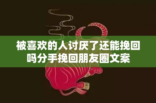 被喜欢的人讨厌了还能挽回吗分手挽回朋友圈文案