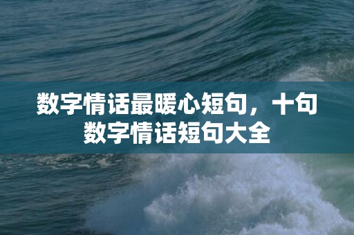 数字情话最暖心短句，十句数字情话短句大全