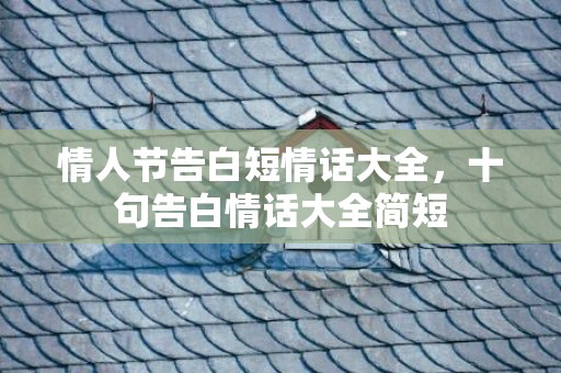 情人节告白短情话大全，十句告白情话大全简短