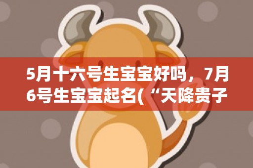 5月十六号生宝宝好吗，7月6号生宝宝起名(“天降贵子，福运永存”——7月6号生宝宝起名，祝愿一路平安，幸福满满。)