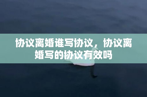 协议离婚谁写协议，协议离婚写的协议有效吗
