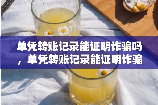 单凭转账记录能证明诈骗吗，单凭转账记录能证明诈骗吗