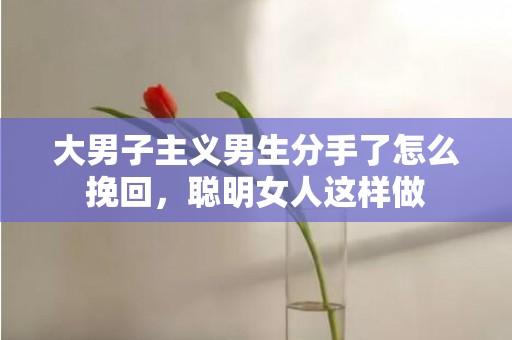 大男子主义男生分手了怎么挽回，聪明女人这样做
