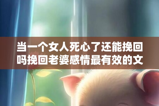 当一个女人死心了还能挽回吗挽回老婆感情最有效的文案