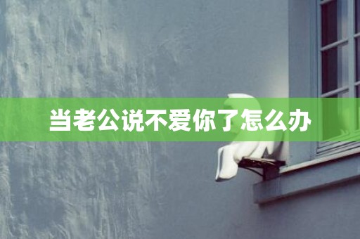 当老公说不爱你了怎么办