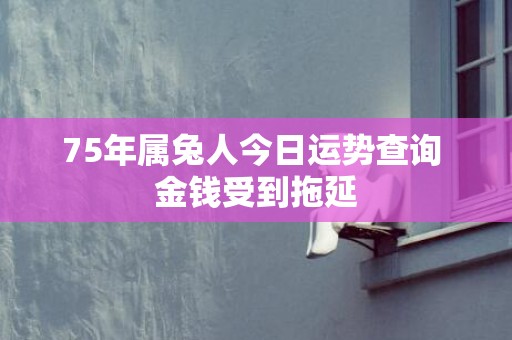 75年属兔人今日运势查询 金钱受到拖延