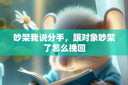 吵架我说分手，跟对象吵架了怎么挽回