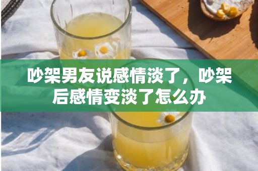 吵架男友说感情淡了，吵架后感情变淡了怎么办