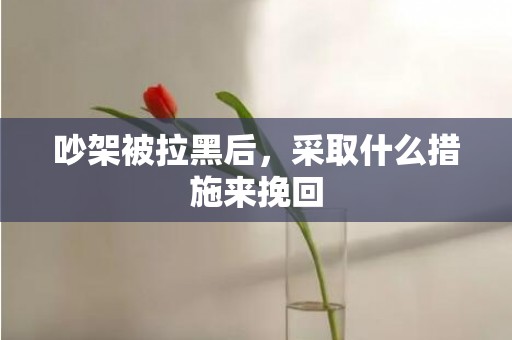吵架被拉黑后，采取什么措施来挽回