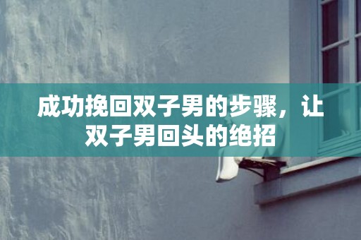 成功挽回双子男的步骤，让双子男回头的绝招