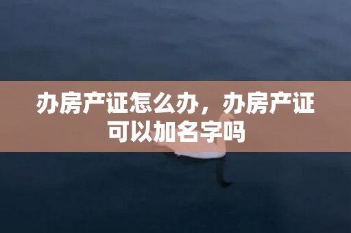 办房产证怎么办，办房产证可以加名字吗