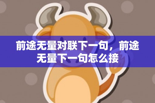 前途无量对联下一句，前途无量下一句怎么接