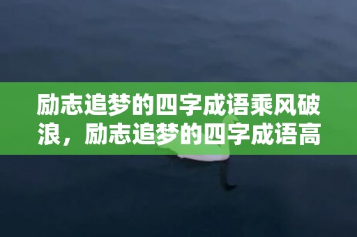 励志追梦的四字成语乘风破浪，励志追梦的四字成语高级