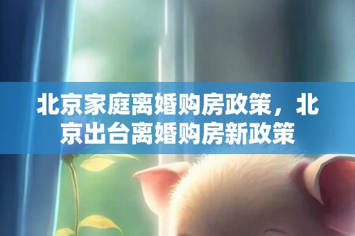 北京家庭离婚购房政策，北京出台离婚购房新政策