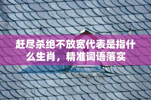 赶尽杀绝不放宽代表是指什么生肖，精准词语落实