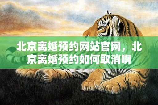 北京离婚预约网站官网，北京离婚预约如何取消啊