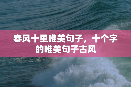春风十里唯美句子，十个字的唯美句子古风
