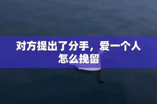 对方提出了分手，爱一个人怎么挽留