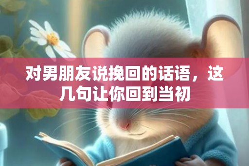 对男朋友说挽回的话语，这几句让你回到当初