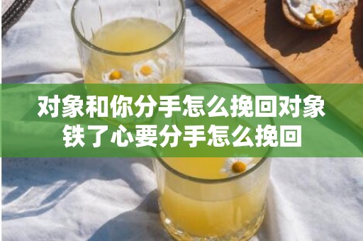 对象和你分手怎么挽回对象铁了心要分手怎么挽回