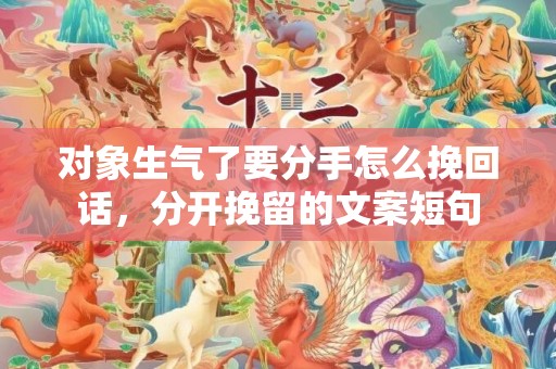 对象生气了要分手怎么挽回话，分开挽留的文案短句