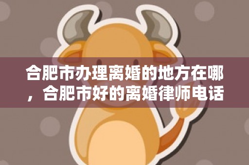 合肥市办理离婚的地方在哪，合肥市好的离婚律师电话