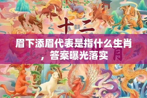 眉下添眉代表是指什么生肖，答案曝光落实