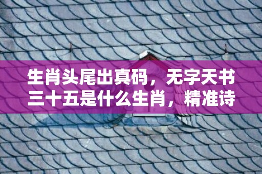 生肖头尾出真码，无字天书三十五是什么生肖，精准诗词落实