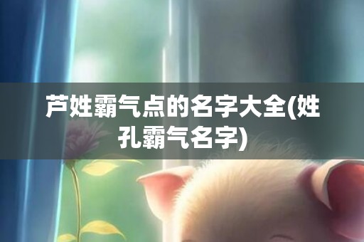 芦姓霸气点的名字大全(姓孔霸气名字)